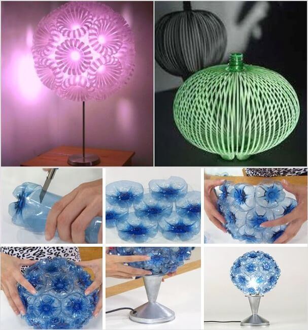 Подвесные светильники из пластиковых бутылок